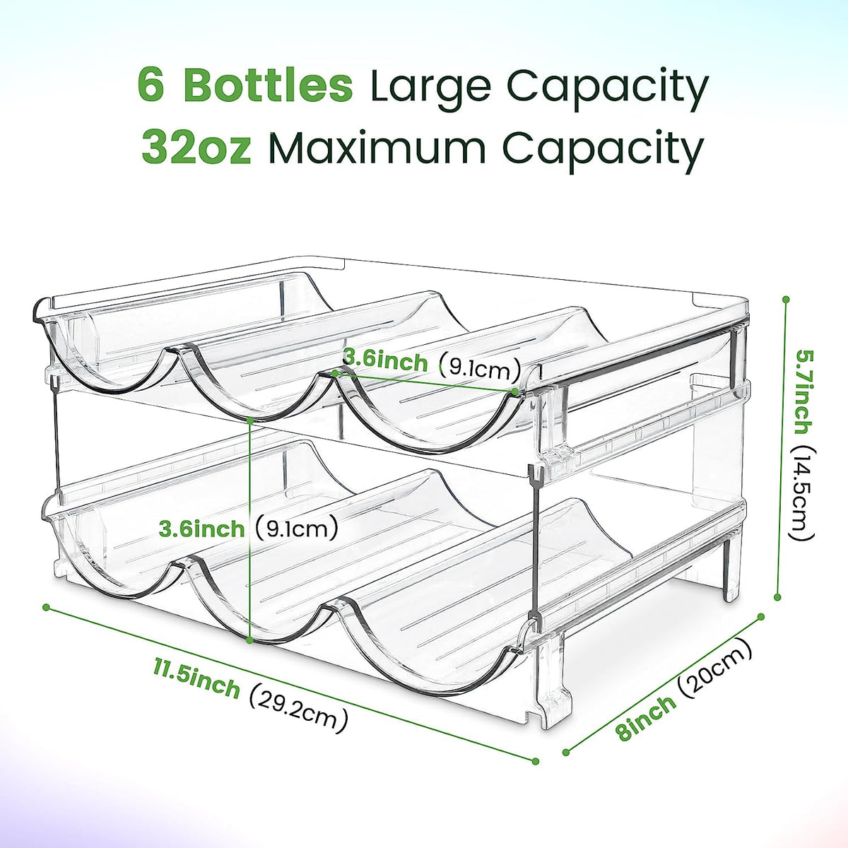Maximize Your Space with 2-Pack Stackable Water Bottle Organizer for Cabinets - Perfect Storage Solution!