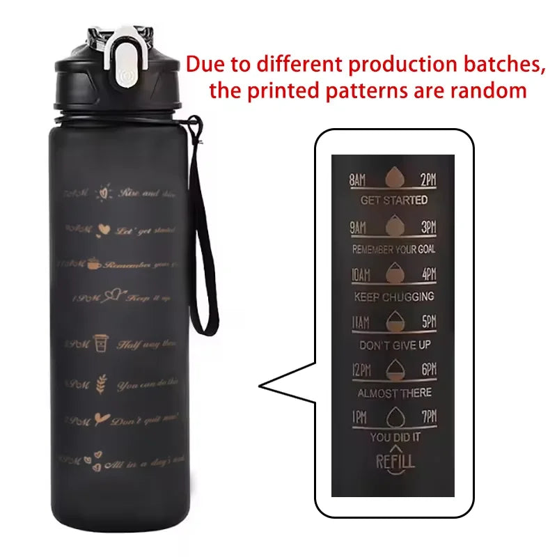 Ultimate Sports Water Bottle with Time-Tracking Straw – Leak-Proof & Easy-Carry Design for Outdoor Adventures