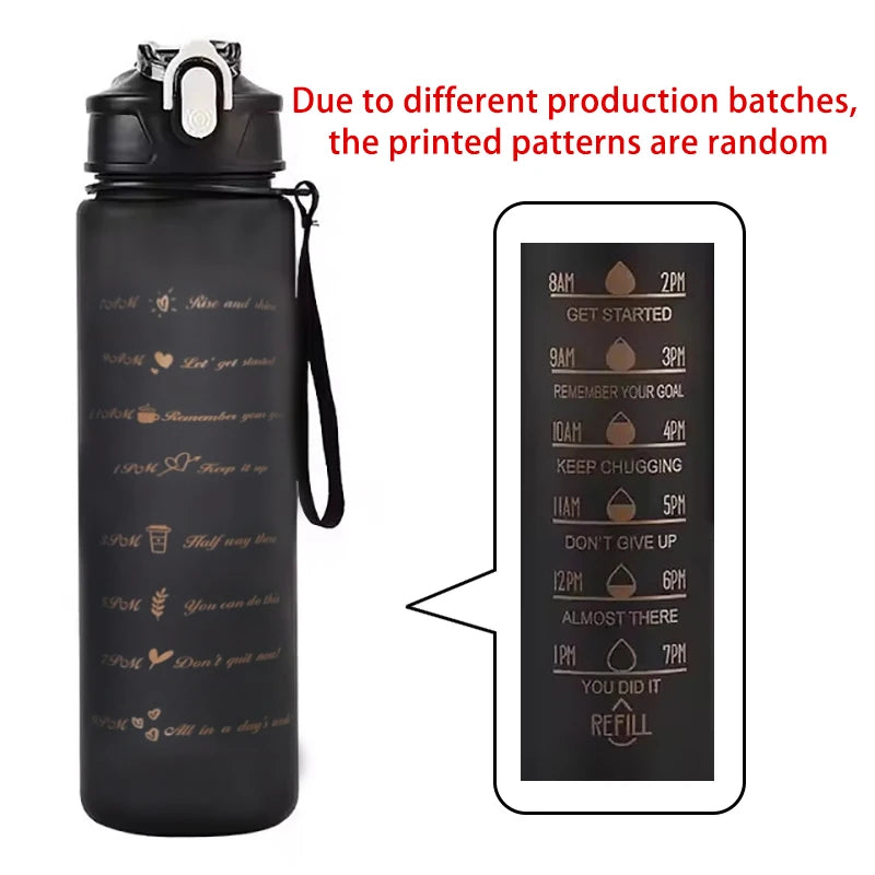 Ultimate Sports Water Bottle with Time-Tracking Straw – Leak-Proof & Easy-Carry Design for Outdoor Adventures