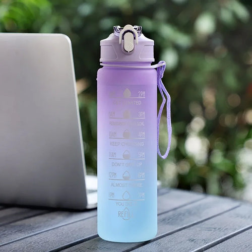 Ultimate Sports Water Bottle with Time-Tracking Straw – Leak-Proof & Easy-Carry Design for Outdoor Adventures