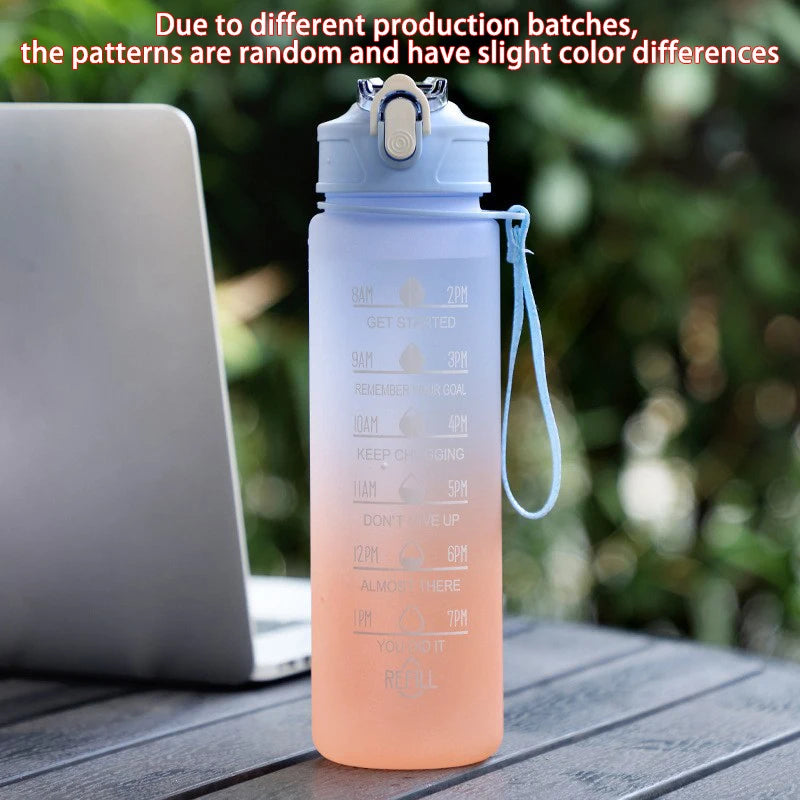 Ultimate Sports Water Bottle with Time-Tracking Straw – Leak-Proof & Easy-Carry Design for Outdoor Adventures