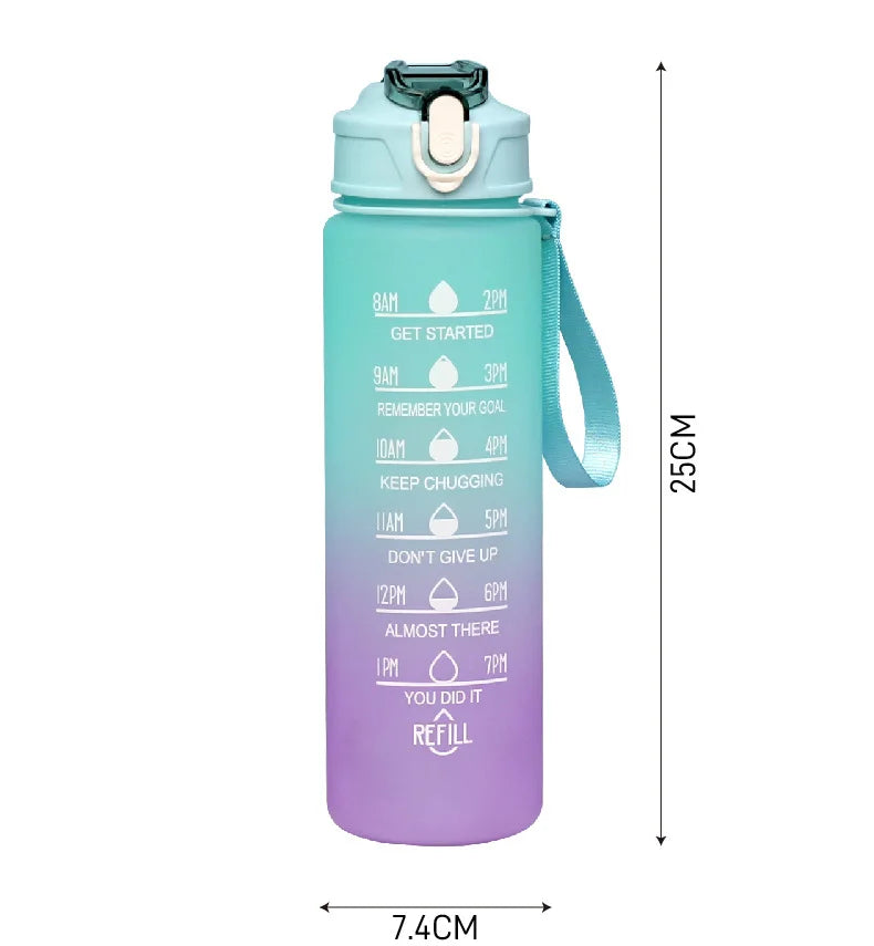 Ultimate Sports Water Bottle with Time-Tracking Straw – Leak-Proof & Easy-Carry Design for Outdoor Adventures